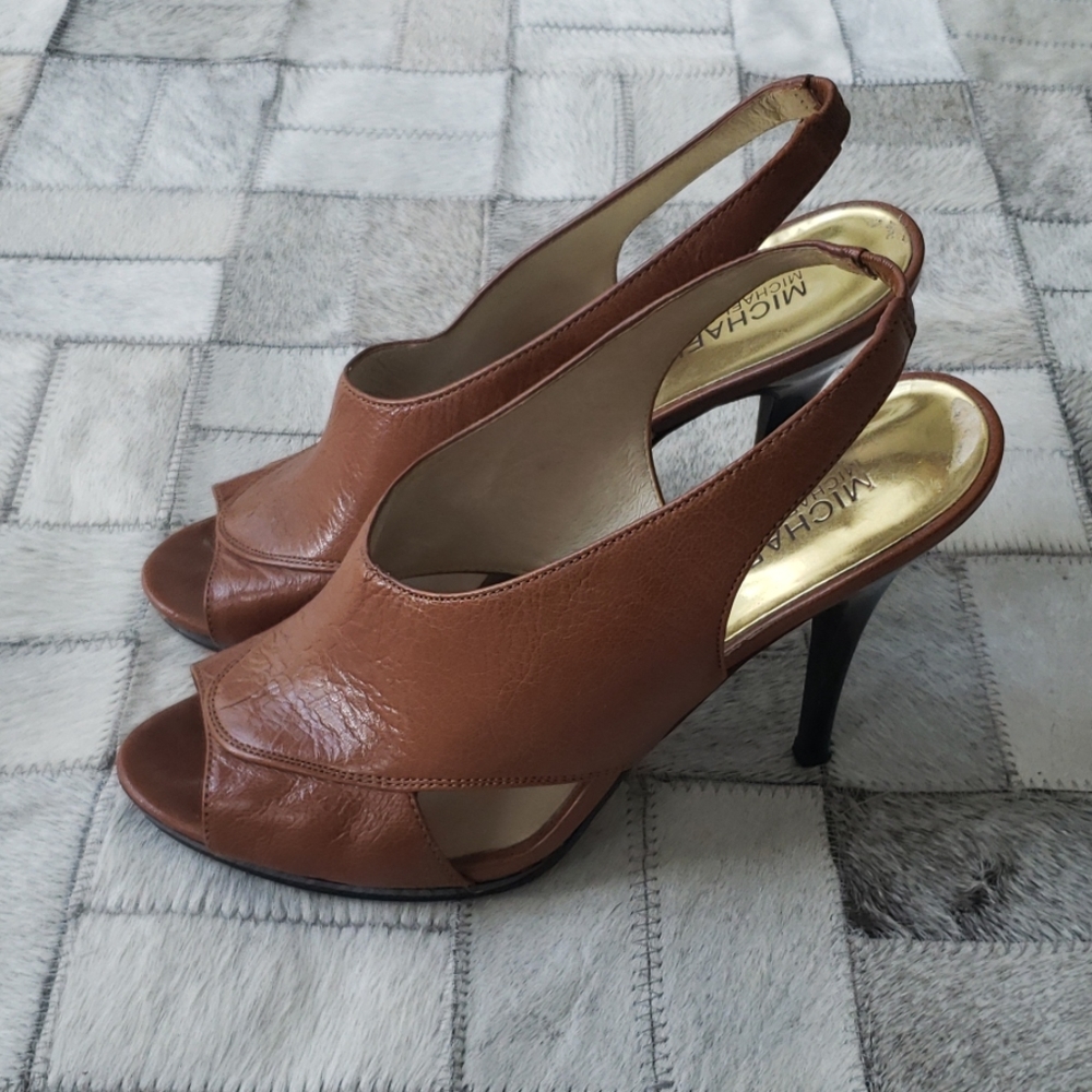 Michael Kors Slingback Cognac Heels